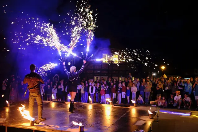 Höhepunkt am Abend: die Feuershow mit den "Flambas" | Foto: organista