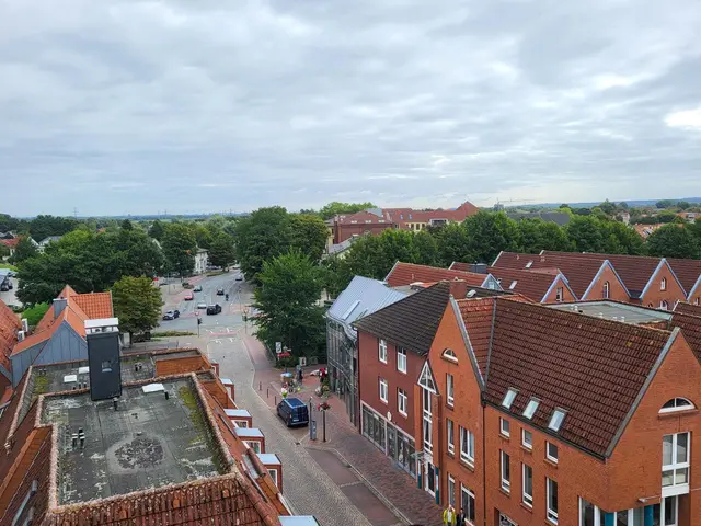 Der Blick vom Dach in die Harburger Straße 