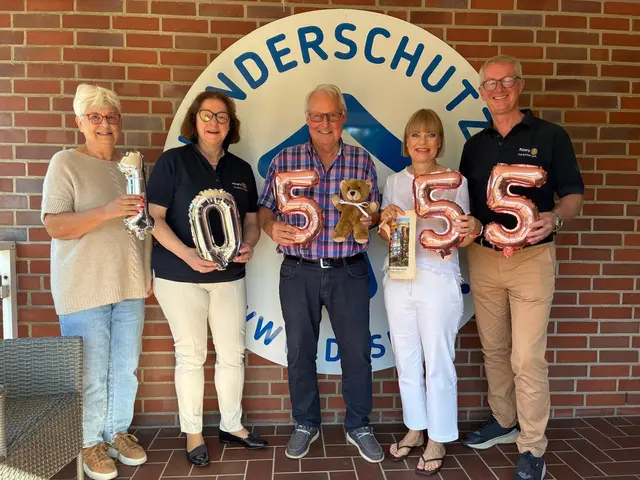  Bei der Spendenübergabe (v. li.): Dr. Anne Buhr (Vorsitzende des DKSB-Kreisverbands), Kerstin Witte (Rotary Club), Dieter Hoth und Nicole Meyer (Hoth Stiftung) und Udo Zimmermann (Rotary Club)  | Foto: Rotary Club