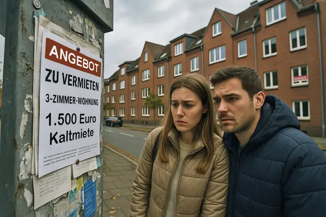 Wohnungen sind aufgrund steigender Mieten für viele Menschen kaum noch zu bezahlen. Niedersachsen will deshalb jetzt die Mietpreisbremse verlängern | Foto: KI-generiert