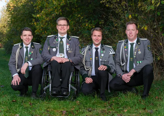 Die Vizekönigscrew 2024/2025, v.l. Lars Peters, Vizekönig Mirko Altmann, Lennard Poppe und Tim Till 