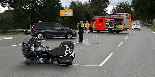 Bei dem Unfall auf der B74 in Stade-Wiepenkathen wurde ein Motorradfahrer schwer verletzt | Foto: Feuerwehr Wiepenkathen