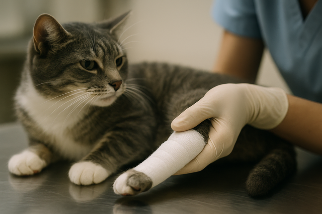 Die Katze musste vom Tierarzt behandelt werden (Symbolbild) | Foto: KI-generiert