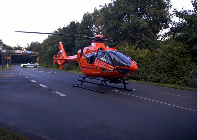 Zum Unfall in Winsen musste der Rettungshubschrauber kommen | Foto: Burkhard Giese
