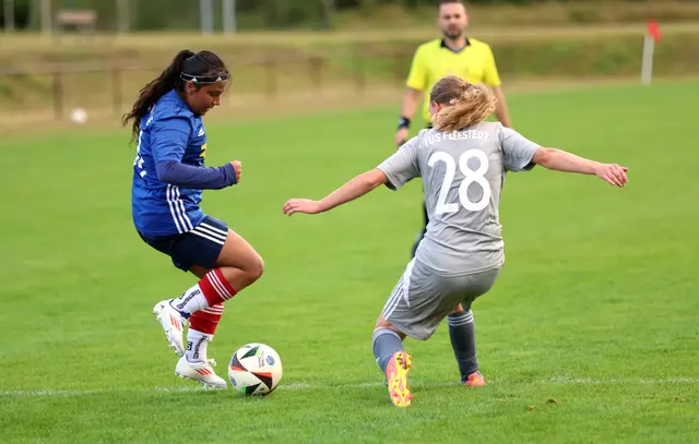 Heidy Camila Ramos Garzon (li.) vom TSV Stelle behauptet den Ball vor Melina Slaghuis (re.) vom TuS Fleestedt | Foto: cc