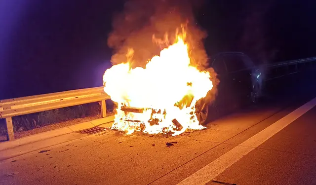 Der Motorraum steht in Flammen | Foto: Feuerwehr Samtgemeinde Hanstedt