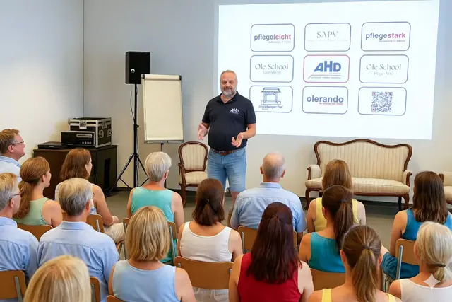 Ole Bernatzki erklärt  - hier den Aufbau des Unternehmens | Foto: Meyer/AHD