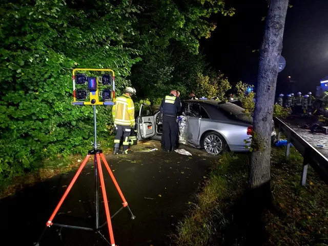 Die Feuerwehr Winsen leuchtete die Unfallstelle aus | Foto: Burkhard Giese