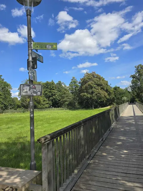 Im Luhe Graben wurden Schilder beklebt, deren Warnhinweise nicht zu lesen sind
 | Foto: thl