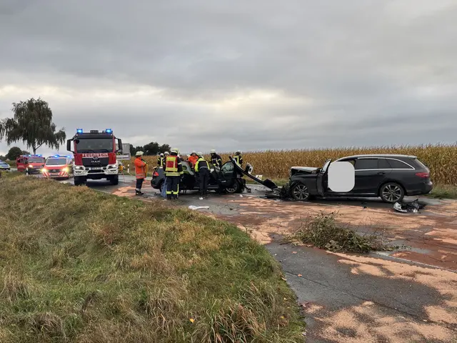 Auch der 22-jährige Fahrer des Golfs wurde verletzt – Auslöser für die Bremsung der vorausfahrenden Fahrerin war auf der Straße liegengebliebener Strauchschnitt | Foto: Kreisfeuerwehr Rotenburg (Wümme)
