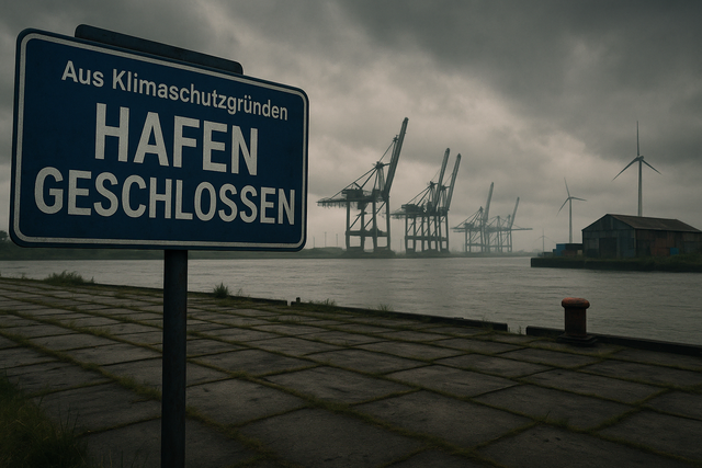 Eine düstere Zukunftsperspektive für den Hamburger Hafen als Folge des Klimaentscheids?	 | Foto: KI-generiert