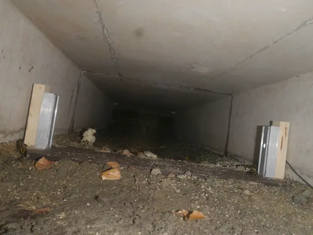 Schwer zu erkennen, aber die Feuersalamander sind links und rechts auf Höhe der Lichtschranke zu sehen | Foto: Böttger NLF/Pilz ÖNSOR