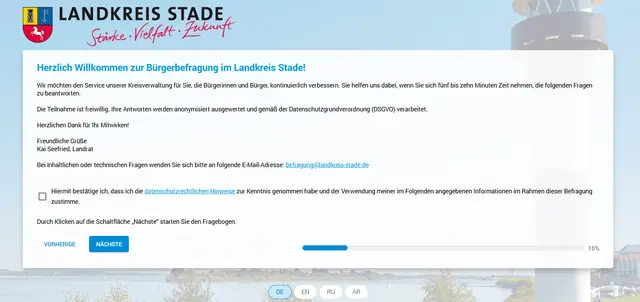 Der Landkreis Stade führt eine Online-Umfrage zum Bügerservice durch | Foto: Screenshot