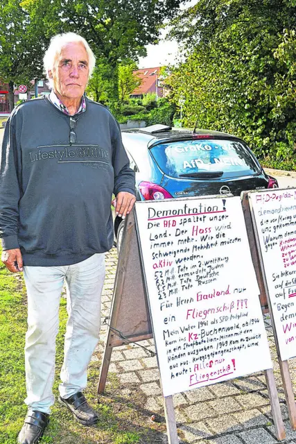Manfred Hüllen engagiert sich für die Demokratie - auch als Ein-Mann-Demonstration | Foto: bim