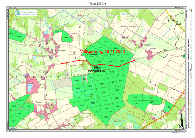 Die Kuhstedter Straße wird am 26.11. voll gesperrt | Foto: Forstamt Harsefeld