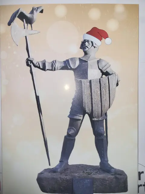 Dieses Bild von Insern Hinnerk wird beim aktuellen Weihnachtsrätsel in Horneburg in den Schaufenstern der teilnehmenden Geschäfte ausgestellt. Auf dem Schild ist dann jeweils ein Buchstabe zu sehen | Foto: Förderverein