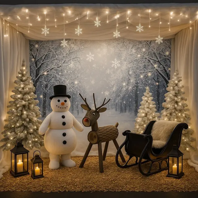In der Art wird eine Fotobox auf dem Markt stehen, in der Eltern ihre Kinder in der weihnachtlichen Deko fotografieren können - perfekt für Weihnachtsgeschenke | Foto: Yvonne Schindler KI