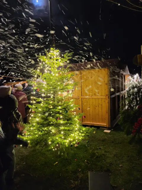 Die Temperaturen machten einen weißen Christkindlmarkt unmöglich - aber dank Technik konnte es hin und wieder kurz schneien | Foto: sh