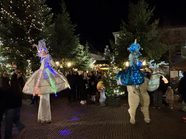 Beleuchtete Walking Acts machen den Weihnachtsmarktbesuch in Buxtehude zu einem besonderen Erlebnis | Foto: pau