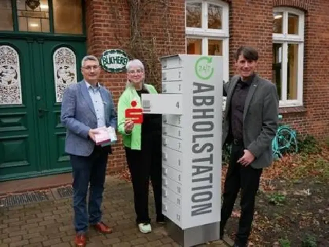 Vor der Bücherei Stelle können nun 24/7 bestellte Bücher abgeholt werden | Foto: Bücherei Stelle