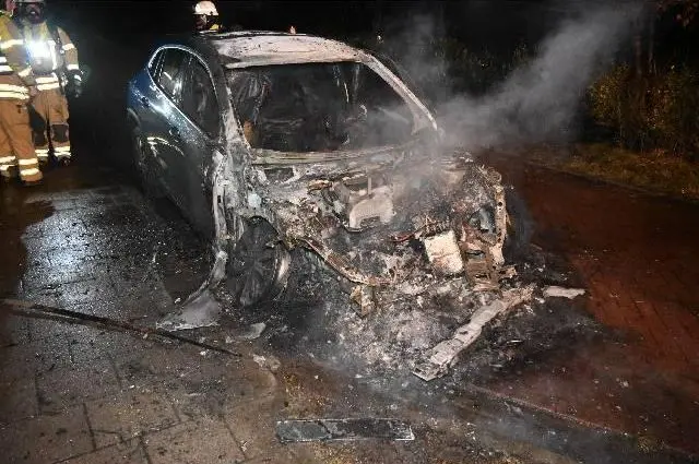 Das ausgebrannte Fahrzeug | Foto: Polizei