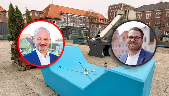 Wie stehen die Bürgermeisterkandidaten der beiden großen Parteien im Stader Rat zum "Ankerplatz"? Das WOCHENBLATT fragte bei Kai Koeser (li., SPD) und Arne Kramer (CDU) nach | Foto: Malte Neumann/SPD/CDU