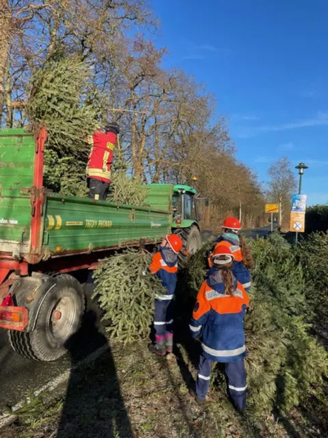 Auch 2025 waren die Hanstedter Jugendfeuerwehren auf Weihnachtsbaum-Sammeltour | Foto: Pressestelle Feuerwehr Samtgemeinde Hanstedt
