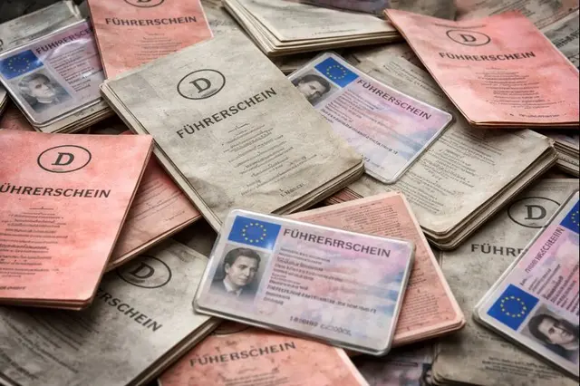 Symbolbild_Verschiedene alte Führerscheine | Foto: jvp_ChatGPTimagecreator