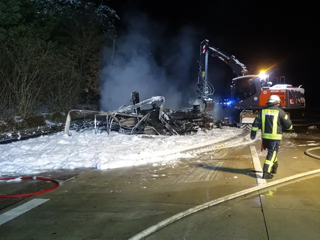 Rauchende Reste: Nach zweieinhalb Stunden war der Lkw samt Ladung gelöscht | Foto: Feuerwehr Hanstedt