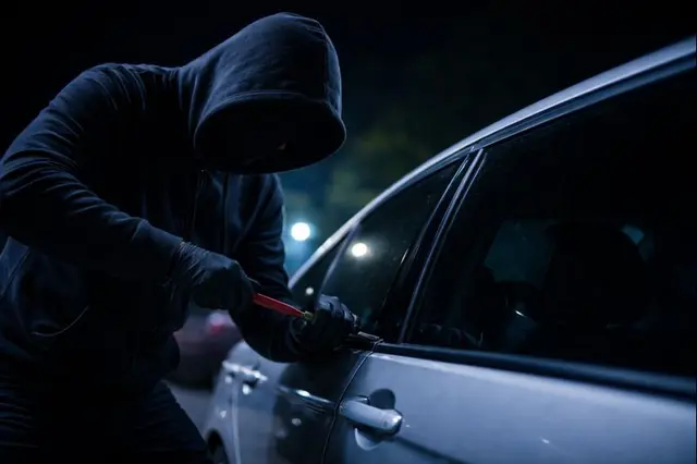 Täter knackt eine Autotür_Symbolbild | Foto: jvp_KI_generiert