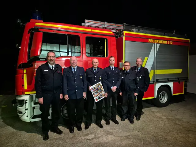 Rainer Wendt (v. li.) Gemeindebrandmeister), Michael Becker, Joachim Becker, Ole Oppel, Simon Steffen (stv. 
Gemeindebrandmeister), Christian Wohlers | Foto: Christin Bruß