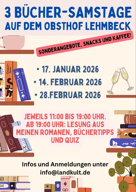 An drei Samstagen lädt der Obsthof Lehmbeck zu Bücher-Samstagen mit Antiquariat und Abendlesungen ein | Foto: Sabine Lehmbeck