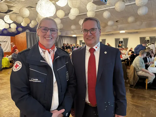 Kreisbereitschaftsleiterin Jenny Fromke und Katastrophenschutz-Beauftragter Kai Schulz | Foto: sc