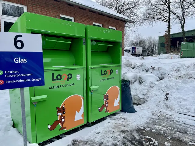 Die nagelneuen Altkleidercontainer auf der Mülldeponie in Nenndorf  | Foto:  
