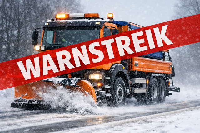 An dem Warnstreik beteiligen sich auch die Straßenmeistereien der Niedersächsischen Landesbehörde für Straßenbau und Verkehr. Der Winterdienst auf den Bundes- und Landessraßen ist stark eingeschränkt  | Foto: KI-generiert