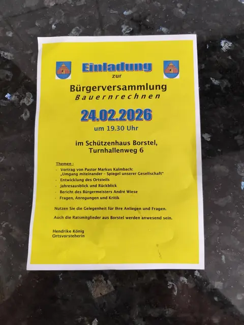 Einladung zur Bürgerversammlung | Foto: Rüdiger Störtebecker