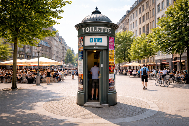 Exemplarisches Bild einer Litfaßsäulen-Toilette | Foto: KI generiert