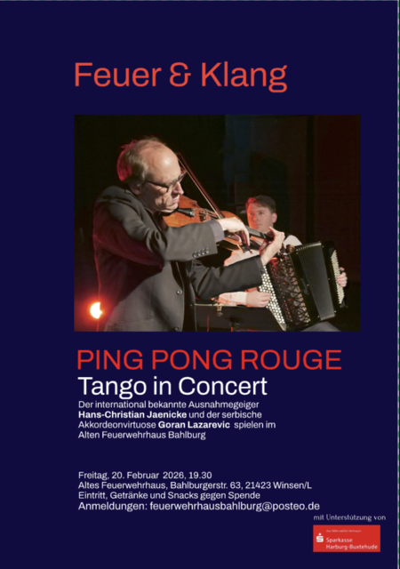 Violine trifft Akkordeon: „Ping Pong Rouge“ bringt Tango-Klänge ins Alte Feuerwehrhaus Bahlburg | Foto: Ping Pong Rouge