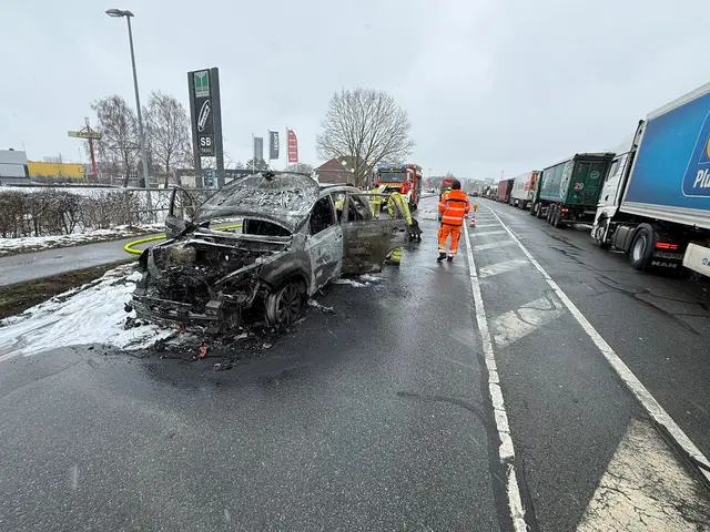 Ersthelfer befreiten die Fahrerin rechtzeitig aus dem brennenden Fahrzeug | Foto: Freiwillige Feuerwehr Wiepenkathen