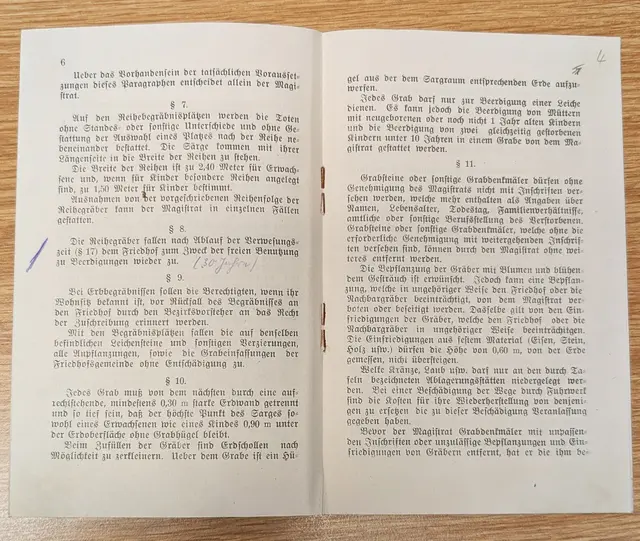Paragraf 10 der Friedhofsordnung legt fest, dass in jedem Grab nur eine Leiche bestattet werden darf | Foto: Stadtarchiv Stade (Foto: jd)