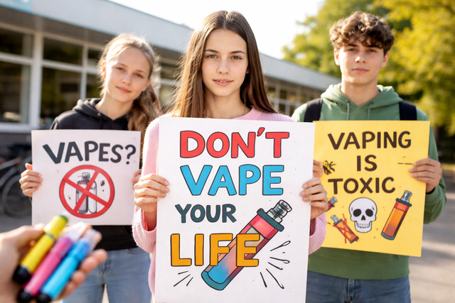 Plakat-Mitmachaktion gegen Vapes (Symbolbild) | Foto: KI generiert