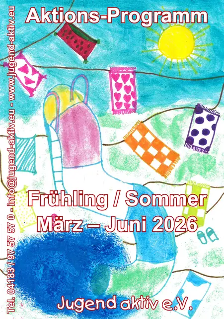 Das bunte Titelbild wurde von Paulina Pribbernow (12) im Sommerferienkurs „Titelbildgestaltung“ gemalt | Foto: Jugend Aktiv / Paulina Pribbernow