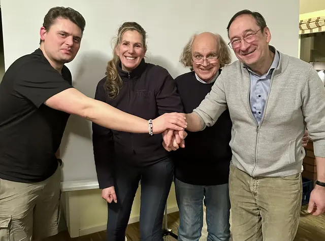 Für die nächsten zwei Jahre im Vorstand: Thorben Witte (v. li.) , Nathalie Boegel, Karl-Heinz Glaeser und Dieter Reichert | Foto: Die Grünen Jesteburg 