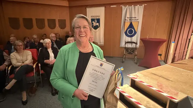 Für ihr langjähriges Engagement wurde Rita Eis vom MTV Rübke beim Frühjahrsempfang der Gemeinde Neu Wulmstorf als Sportlerin des Jahres 2025 ausgezeichnet | Foto: tml