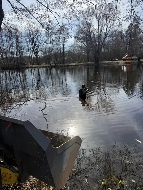 Im flachen Teich des Richard-Heuer-Park schwammen tote Fische | Foto: Stadt Buchholz