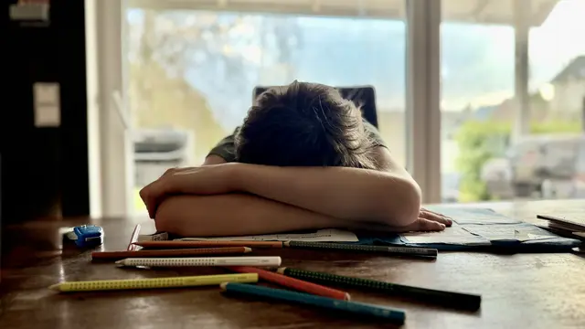 Erschöpft über den Hausaufgaben: Fachleute warnen davor, Kinder dauerhaft zu überfordern | Foto: tml