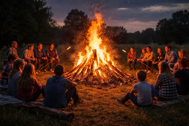 Osterfeuer als Treffpunkt für die Gemeinschaft | Foto: KI generiert