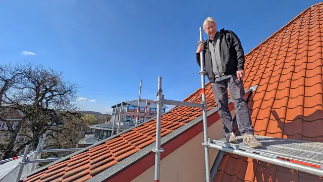 WOCHENBLATT-REdaktionsleiter Jörg Dammann in luftiger Höhe | Foto: jd