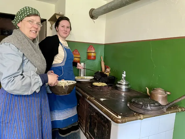 Darstellerinnen Julia Daum und Myriel Wiese backen Waffeln wie 1931 | Foto: Silke König