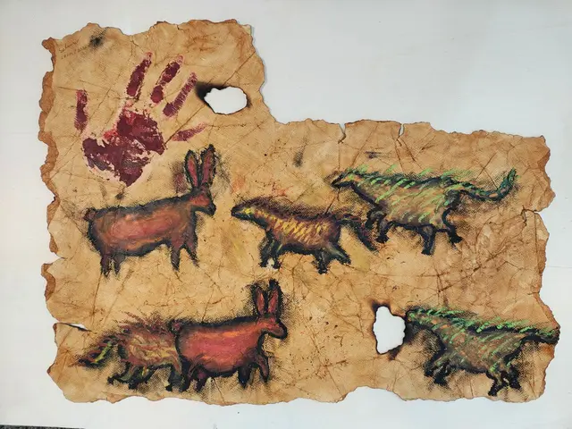 Das Märchen vom Hasen und Igel als Höhlenmalerei interpretiert | Foto: Buxtehude Museum